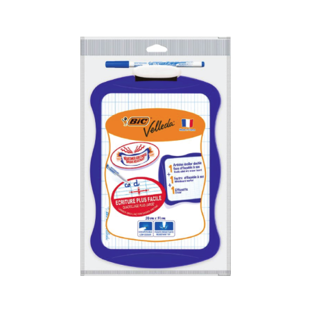 Kit Ardoise Bic Velleda Ergo + Feutre Bleu + Effacette